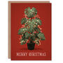 Fairy Lights Monstera Xmas Tree Christmas Card, thumbnail 1 of 6