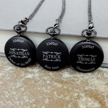 Personalised Engraved Wedding Party Pocket Watch, 6 of 6