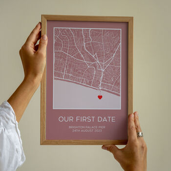 Personalised Our First Date Map Print, 2 of 5