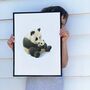 Illustrated Children's Wall Art Print Panda And Cub, thumbnail 3 of 4