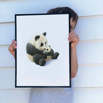 Illustrated Children's Wall Art Print Panda And Cub, 3 of 4