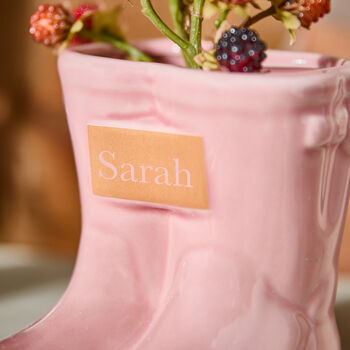 Personalised Small Pink Welly Boots Planter, 3 of 6