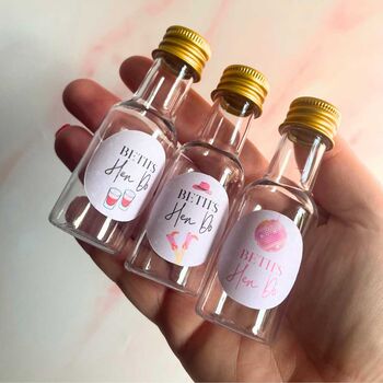 Personalised Hen Do Miniature Bottles With Stickers, 3 of 3