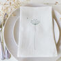 Embroidered Cow Parsley Linen Napkins, thumbnail 1 of 5