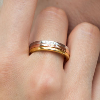 Inspiring Affirmation Stacking Ring Message Inscribed, 8 of 10