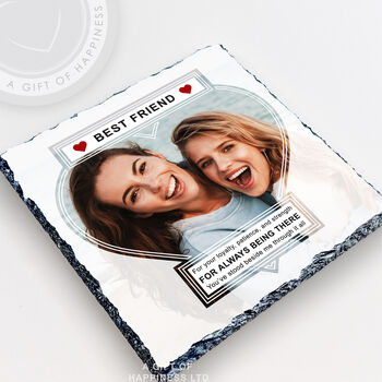 Best Friend In The World Personalised Photo Slate Gift For Friends, 2 of 6