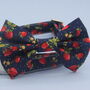Navy Blue Strawberry Dog Bow Tie, thumbnail 1 of 9
