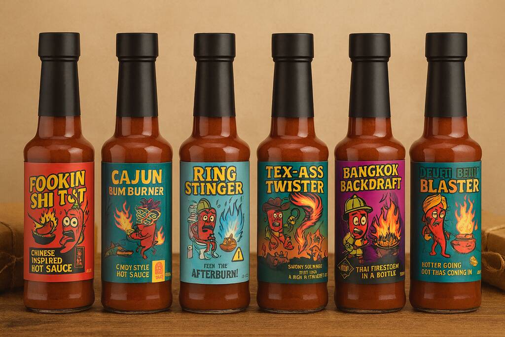Fire Foods Custom Hot Sauce Gift Set – Choose Your Own Funny And Fiery Trio