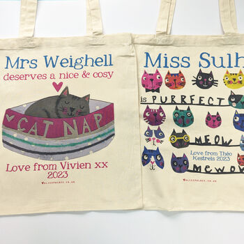 Personalised Purrfect Teacher Bag, 7 of 9