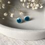 Handmade Turquoise Ceramic Dot Stud Earrings, thumbnail 1 of 8