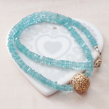 Gold Bridal Apatite Necklace, 4 of 4