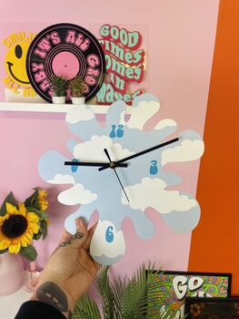 Sky Clouds Blob Shape Decorative Clock, 11 of 11