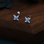 Starburst Blue Opal Stud Earrings In Sterling Silver, thumbnail 5 of 12