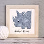 Personalised Rhino Embroidered Framed Artwork, thumbnail 1 of 3