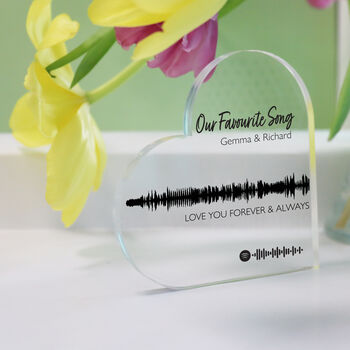 Personalised Soundwave Heart Decorative Stand, 4 of 6