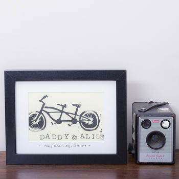 Personalised Daddy And Me Tandem Bike Print, 2 of 6