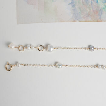 Grey And White Freshwater Pearl Chain Necklace, 5 of 12
