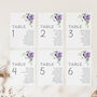 Wedding Seating Plan Cards Deep Purple Floral, thumbnail 2 of 6