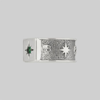 Skull And Star Wide Band Ring, 6 of 6