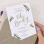 Personalised A6 Botanical 'Oh Baby' Baby Shower Invite, thumbnail 2 of 3