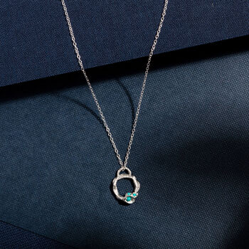 Turquoise Eternity Silver Necklace December Birthstone, 2 of 8