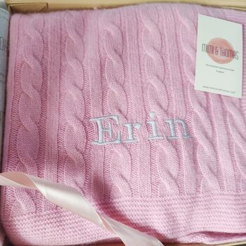 Personalised 100% Cashmere Baby Blanket Gift Boxed, 6 of 12