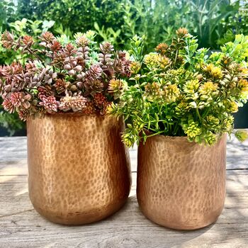 A Set Of Two Vintage Style Copper Planters, 3 of 6