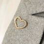 Sparkly Heart Brooch In Gold Or Silver Finish, thumbnail 1 of 8