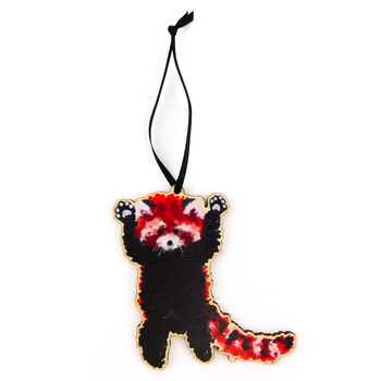 Red Panda Wooden Hanging Decoration, 2 of 4