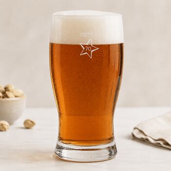 Personalised Engraved Pint Glass For 70th Birthday Gift, 3 of 8