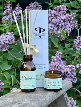 Springtime Aromatherapy Candle And Reed Diffuser Set, 2 of 4