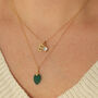 18ct Gold Plated Necklace With Initial And Birthstone, thumbnail 2 of 5