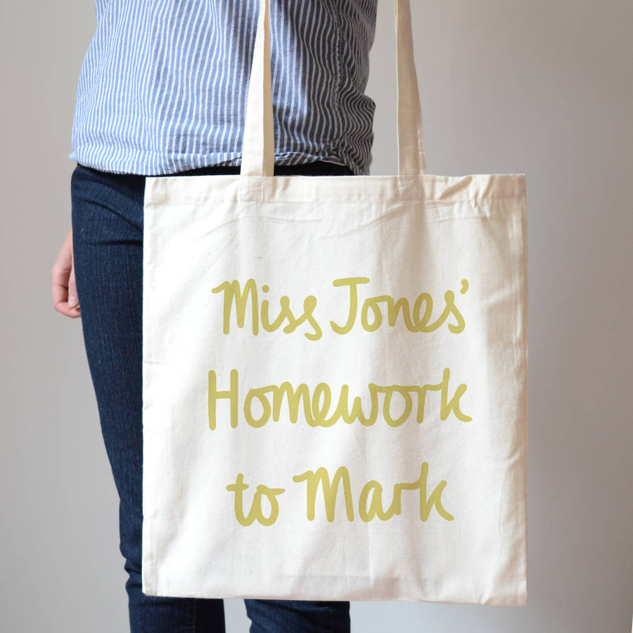 Custom Wording Personalised Handwritten Canvas Tote Bag By Hannah