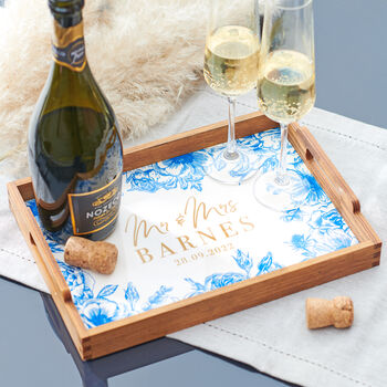 Personalised Floral Wedding Drinks Tray, 2 of 5