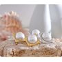 Cannes Ivory D’or Gold Pearl Charm Bezel Gala Gift Earrings, thumbnail 3 of 4