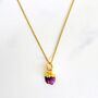 July Birthstone Necklace, Ruby, Gold Plated, thumbnail 5 of 8