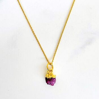 July Birthstone Necklace, Ruby, Gold Plated, 5 of 8