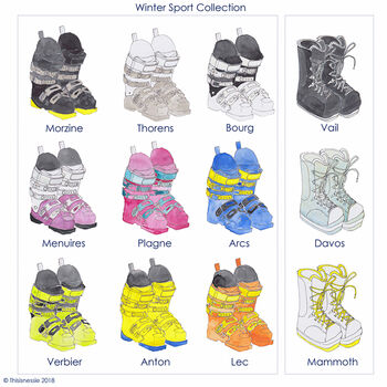 Personalised New Baby Ski Boot Print, 5 of 5