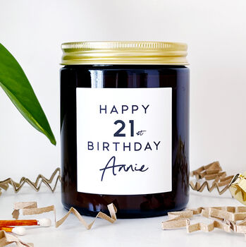Personalised 21st Birthday Soy Wax Candle Gift Choice Of Fragrance, 2 of 10