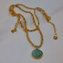 Terra 18ct Gold Plated Amazonite Anklet, thumbnail 2 of 6