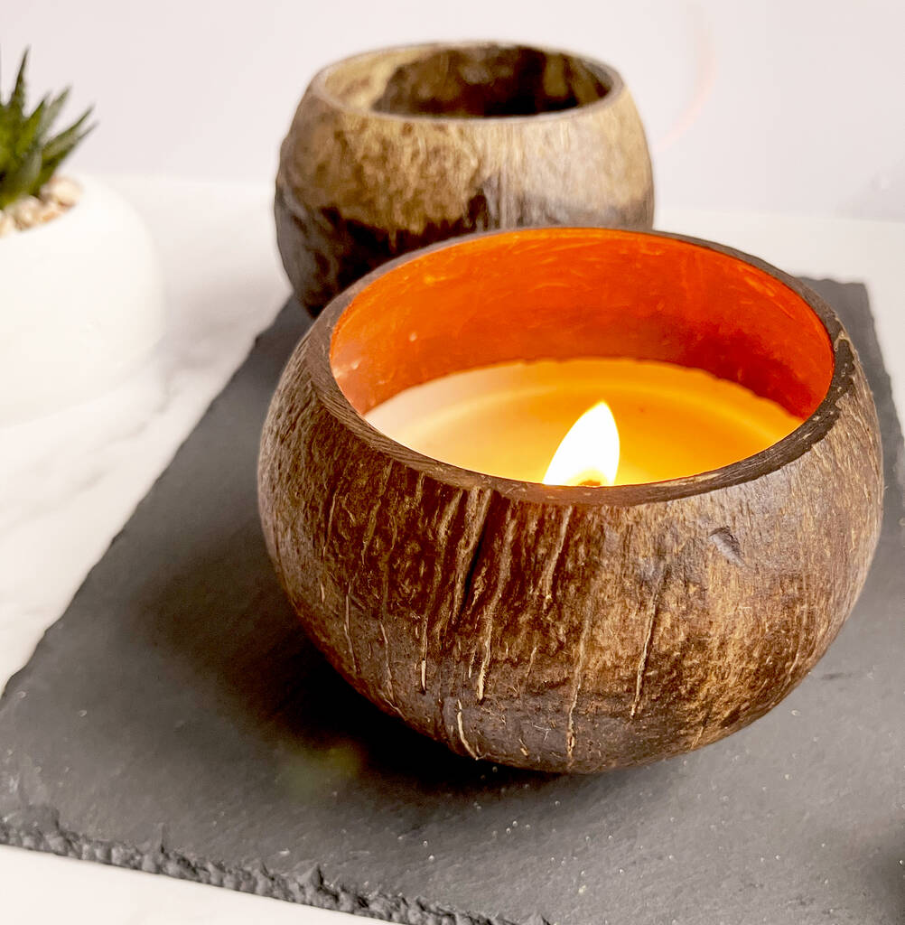 Toasted Coconut Handmade Soy Coconut Shell Candle, 1 of 6