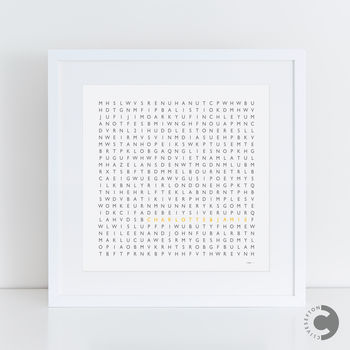 Personalised Word Search Art Print With 100 Words, 2 of 12