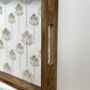 Wood Serving Tray With Handle, Cream And Gold India Print, thumbnail 2 of 7