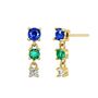 Short Multi Gemstone Drop Earrings, thumbnail 1 of 5