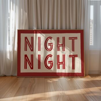 Night Night Bedroom Wall Art Print, 2 of 8