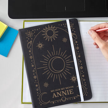Personalised Celestial Black Hardback Notebook, 4 of 4