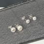 Freshwater Pearl And Sterling Silver Stud Earrings, thumbnail 5 of 5