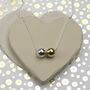 Two Friends Sterling Silver And 18 Kt Gold Necklace, thumbnail 1 of 4