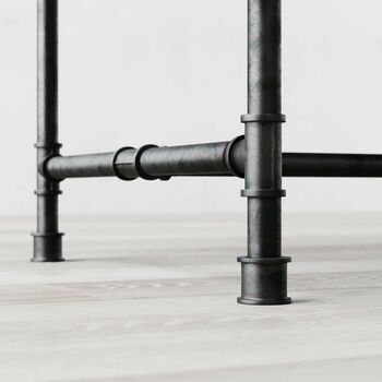 Severn Metal Pipe Legs Industrial Style Dining Table, 5 of 5