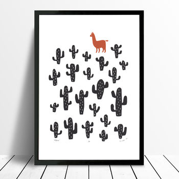 Alpaca Screen Print In Terracotta And Black, 3 of 7